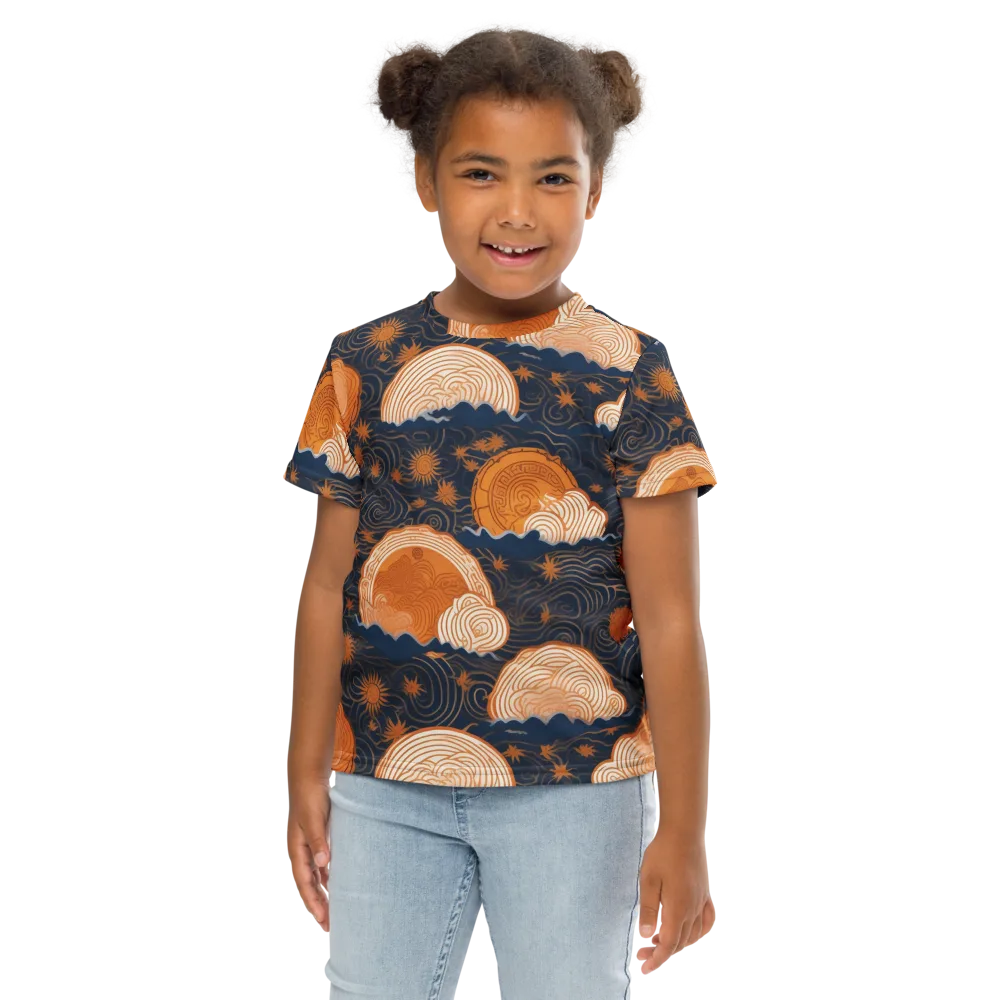 Indigo Tide Relic on Kids Crew Neck T-Shirt — Front