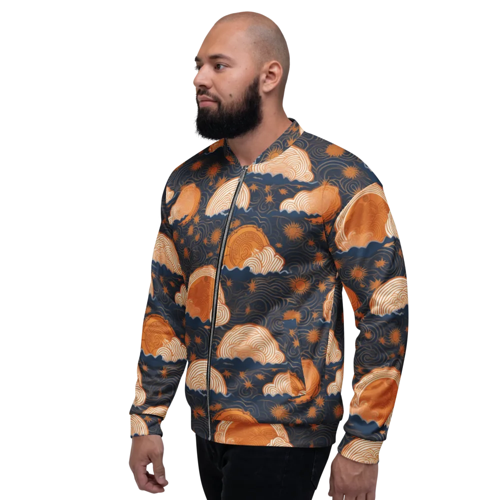 Indigo Tide Relic on Bomber Jacket — Left