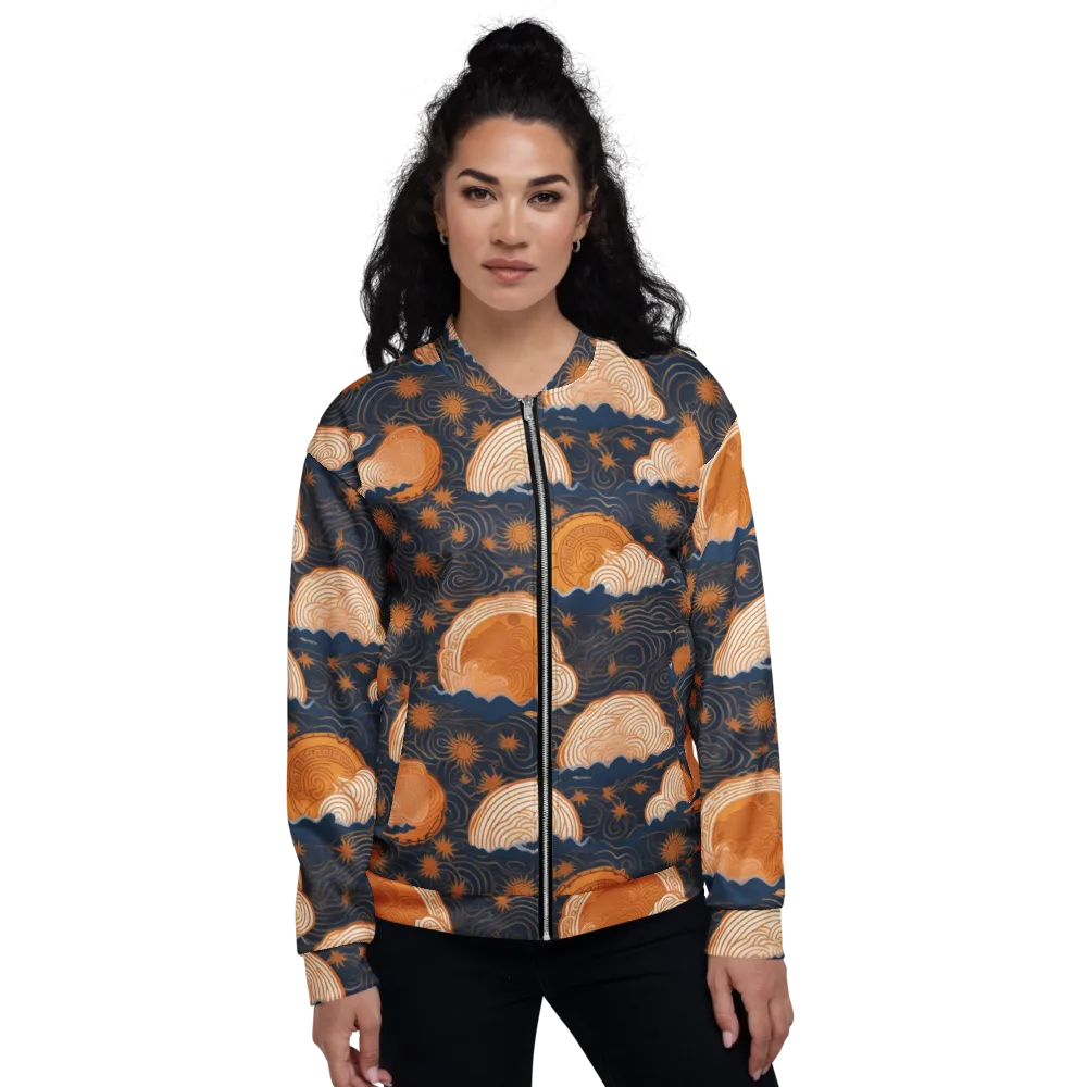 Indigo Tide Relic on Bomber Jacket — Front