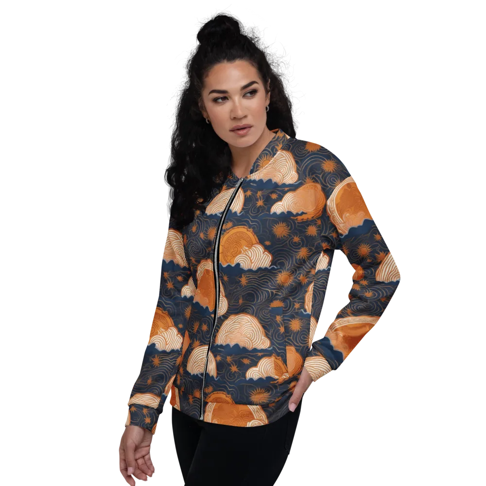 Indigo Tide Relic on Bomber Jacket — Left
