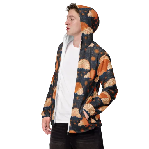 Indigo Tide Relic on a Men's Windbreaker