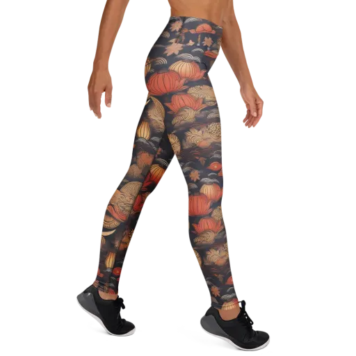Lanterns On Dark Water on a Yoga Leggings
