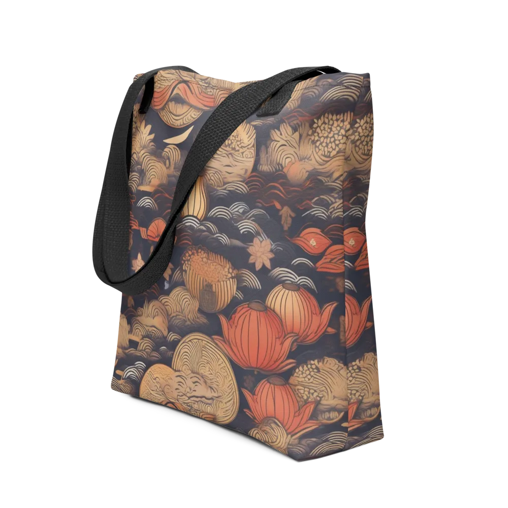 Lanterns On Dark Water on Tote Bag — Front