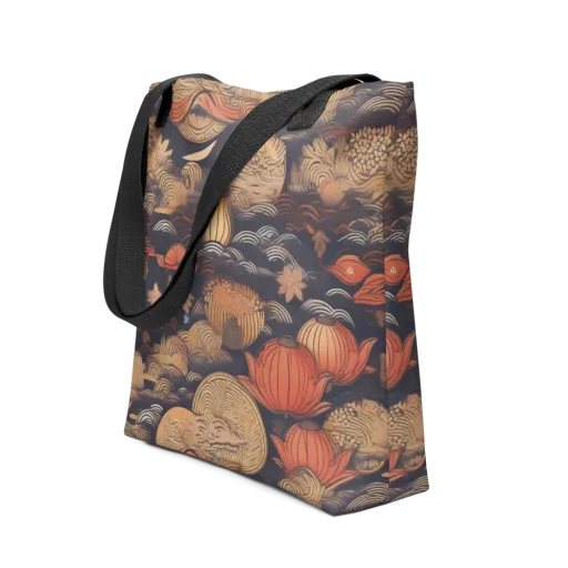 Lanterns On Dark Water on a Tote Bag
