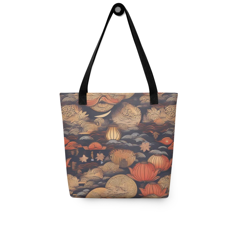 Lanterns On Dark Water on Tote Bag — Front