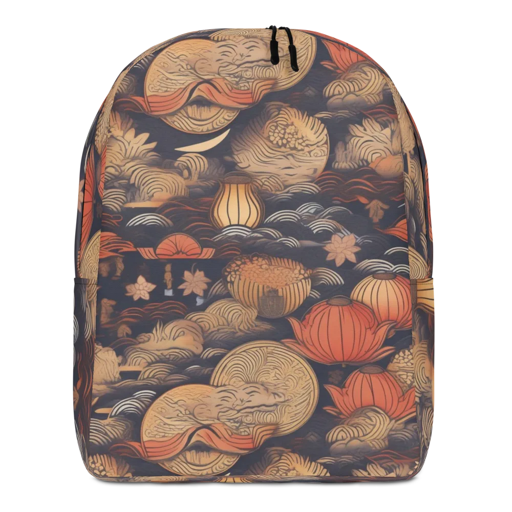 Lanterns On Dark Water on Minimalist Backpack — Front