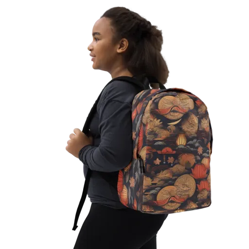 Lanterns On Dark Water on a Minimalist Backpack