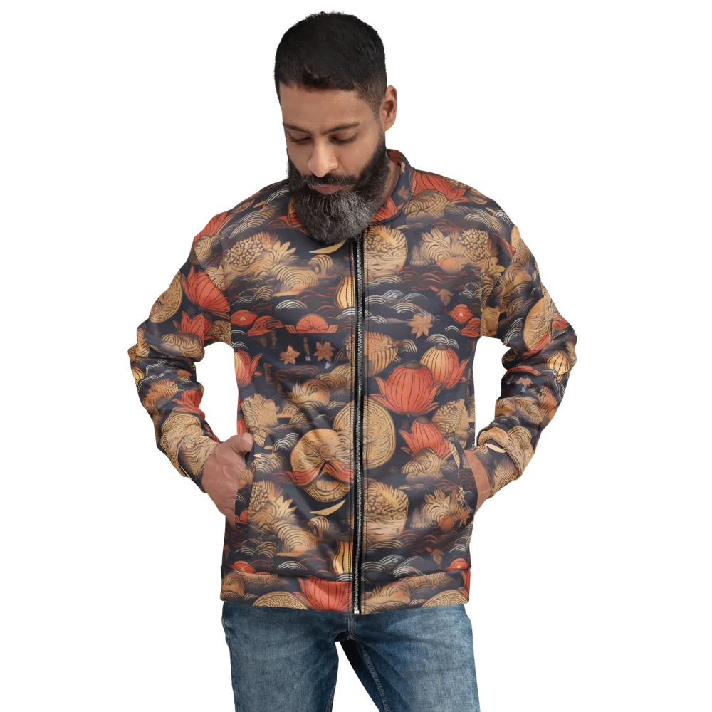 Lanterns On Dark Water on Bomber Jacket — Front