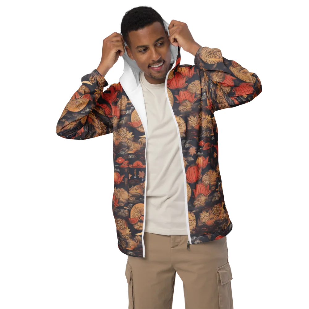 Lanterns On Dark Water on Men's Windbreaker — Front