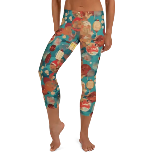 Lantern Garden on a Capri Leggings