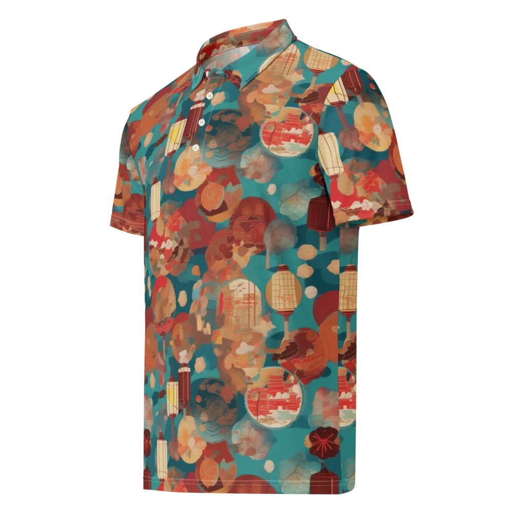 Lantern Garden on Men's Slim Fit Polo Shirt — Left Front