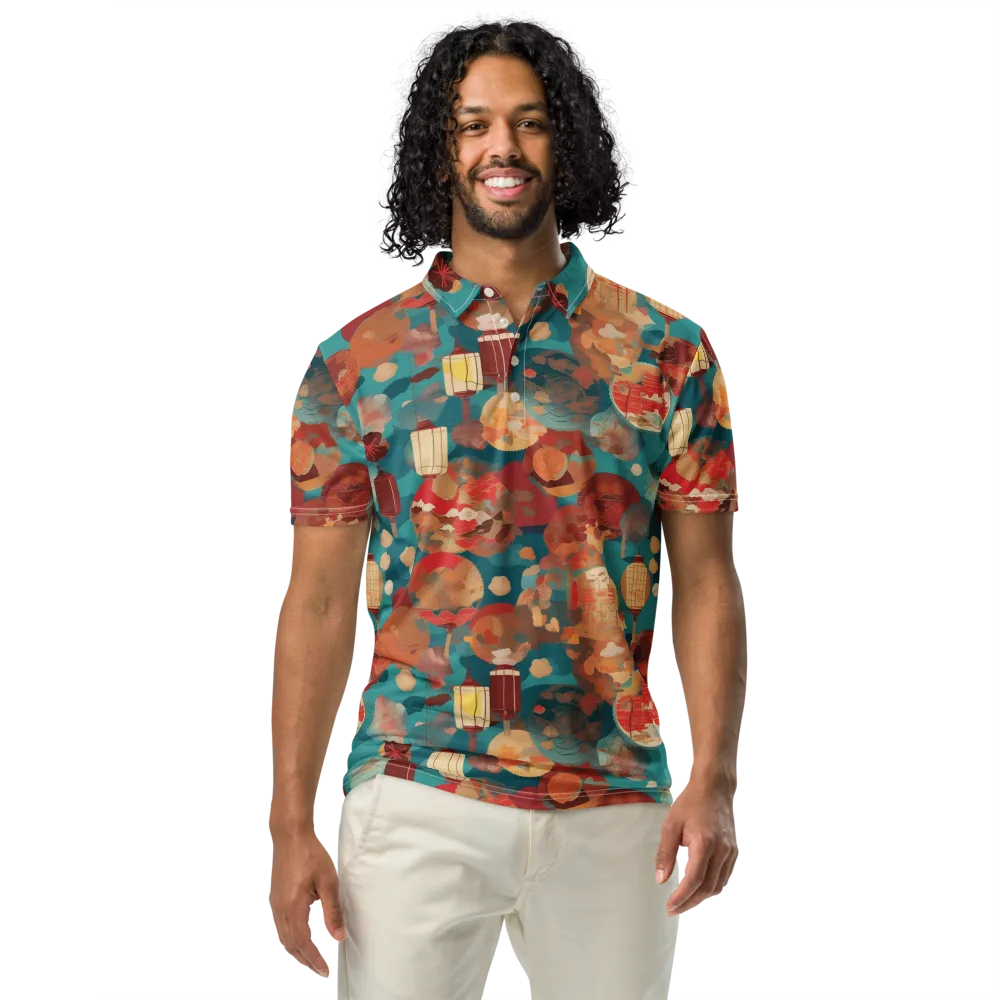 Lantern Garden on Men's Slim Fit Polo Shirt — Front