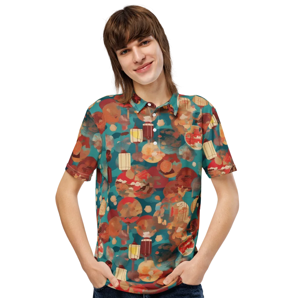 Lantern Garden on Men's Slim Fit Polo Shirt — Front