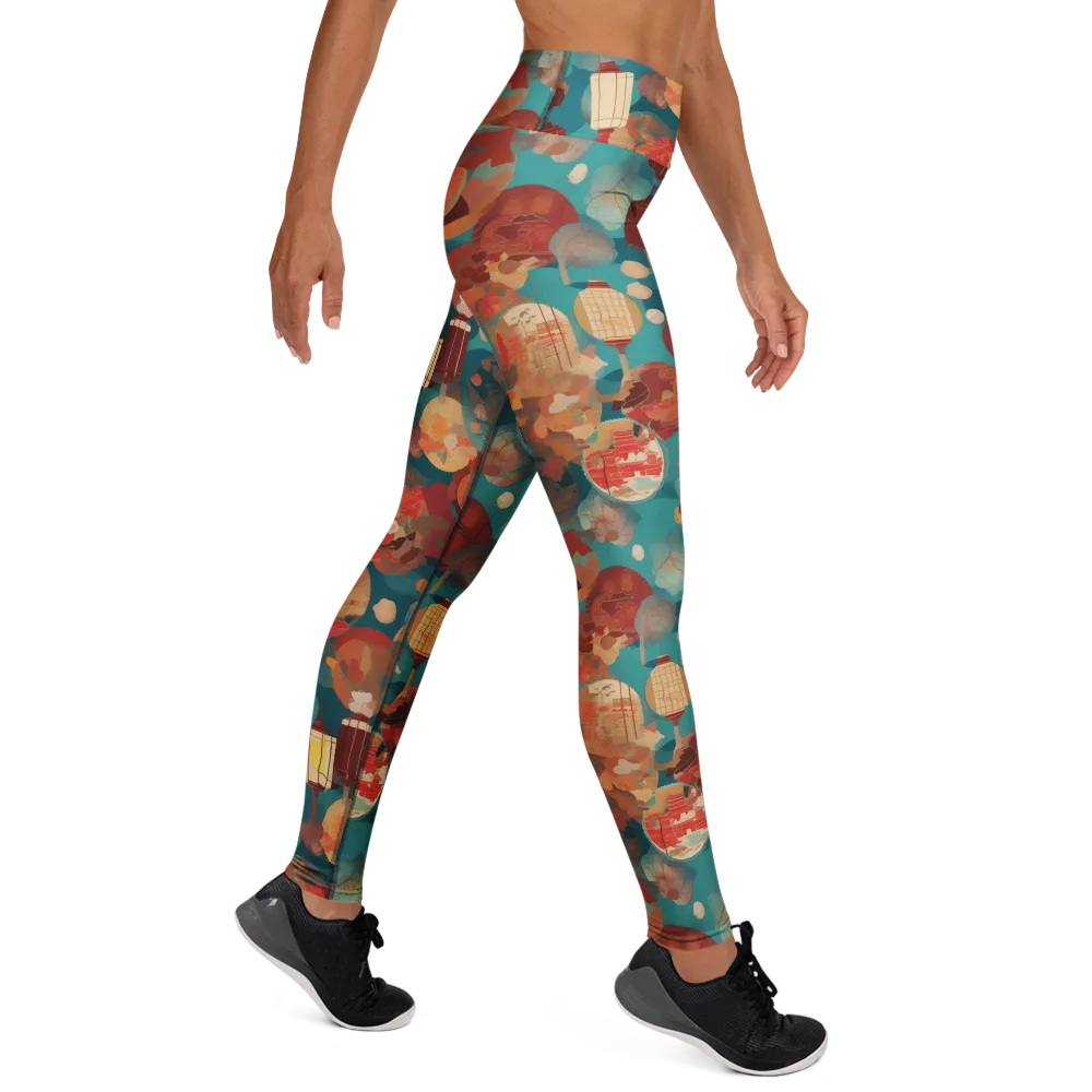 Lantern Garden on Yoga Leggings — Right