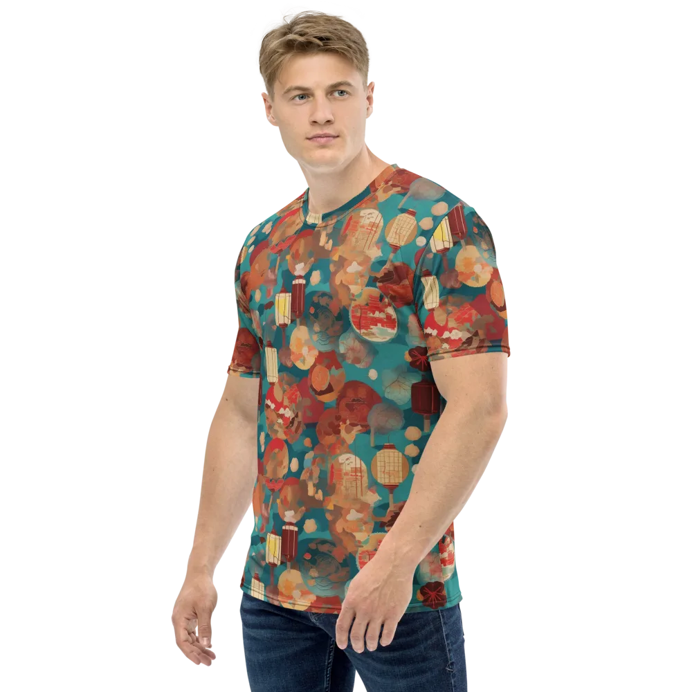 Lantern Garden on Men's Crew Neck T-Shirt — Left