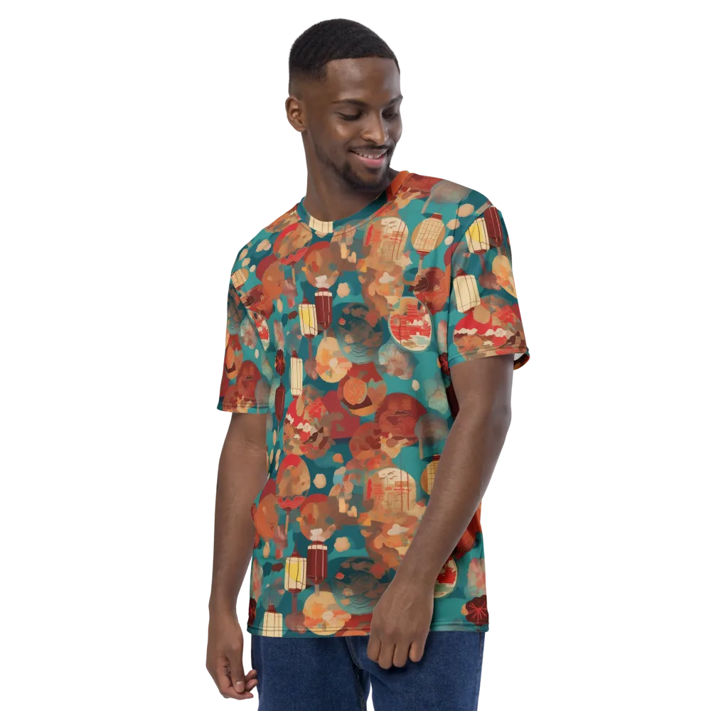 Lantern Garden on Men's Crew Neck T-Shirt — Left