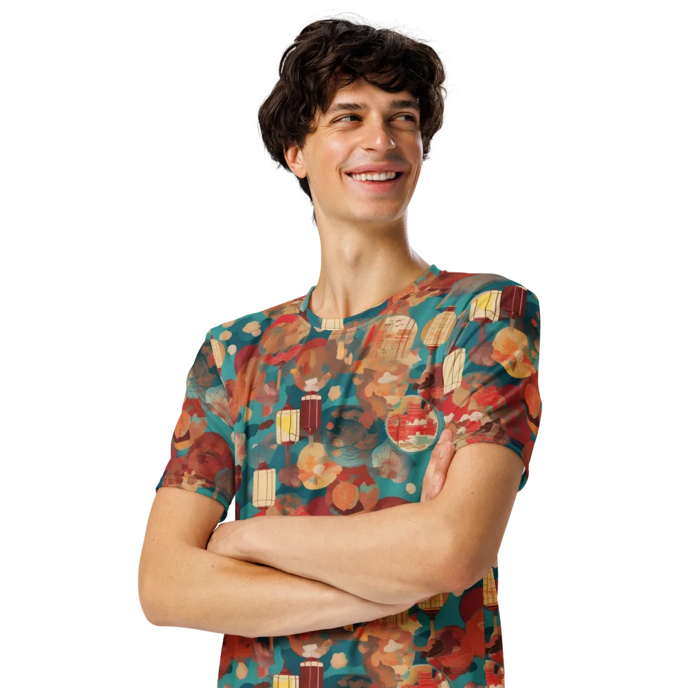 Lantern Garden on Men's Crew Neck T-Shirt — Left Front