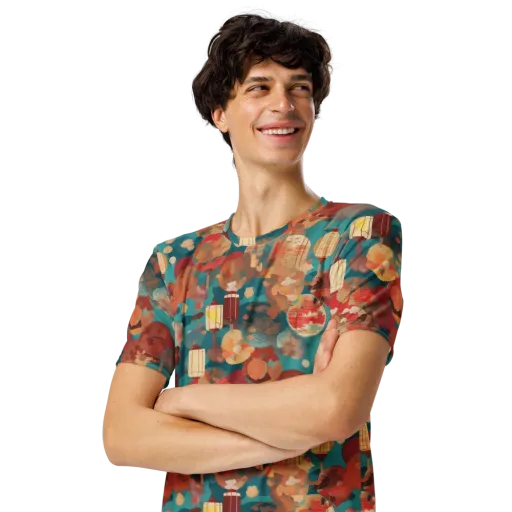 Lantern Garden on a Men's Crew Neck T-Shirt