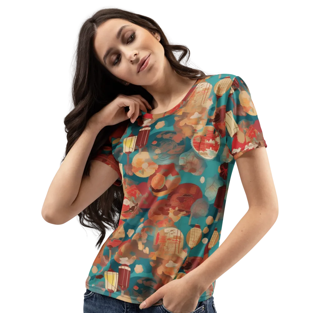 Lantern Garden on Women's Crew Neck T-Shirt — Left Front