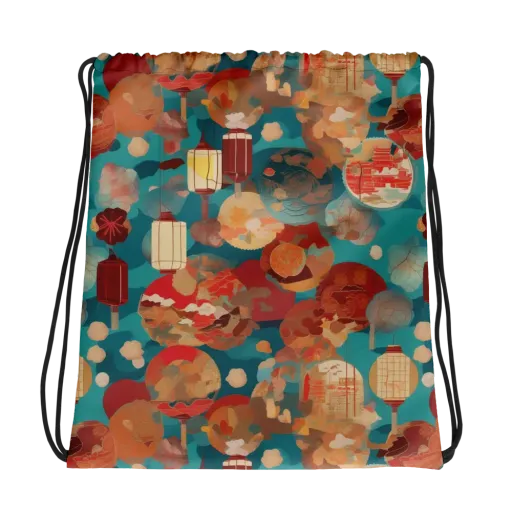 Lantern Garden on a Drawstring Bag
