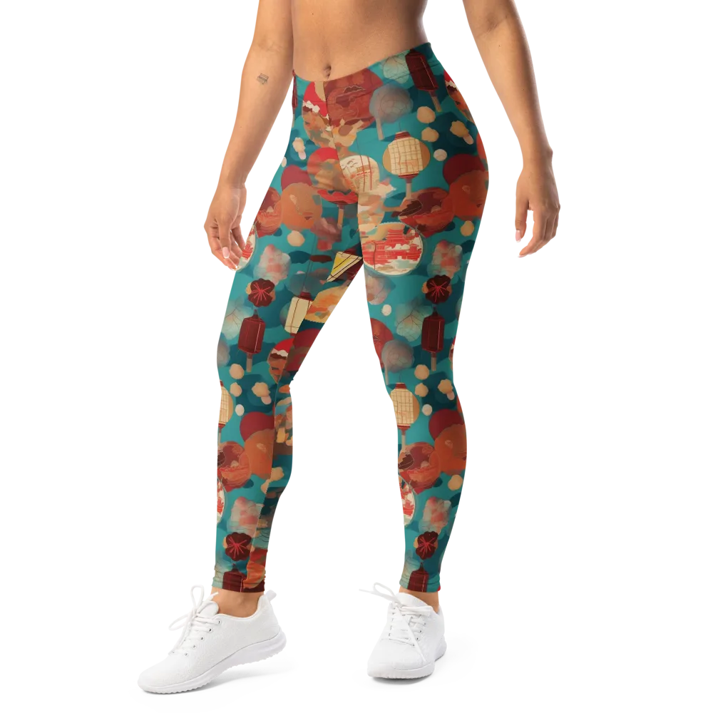 Lantern Garden on Leggings — Left Front