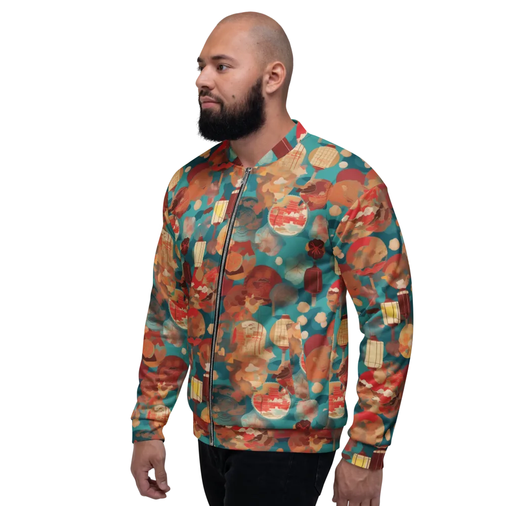Lantern Garden on Bomber Jacket — Left