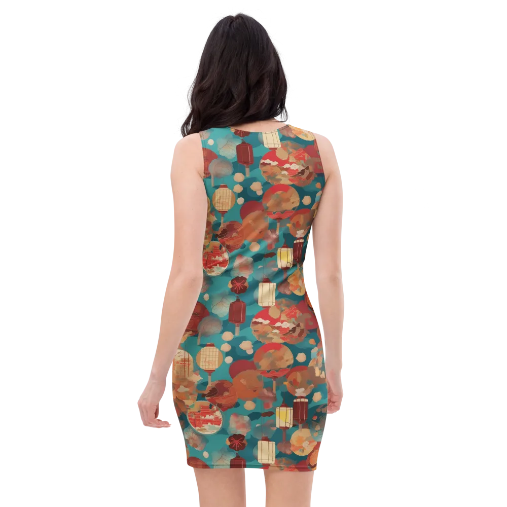 Lantern Garden on Bodycon Dress — Back