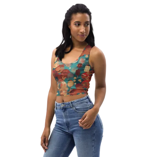 Lantern Garden on a Crop Top
