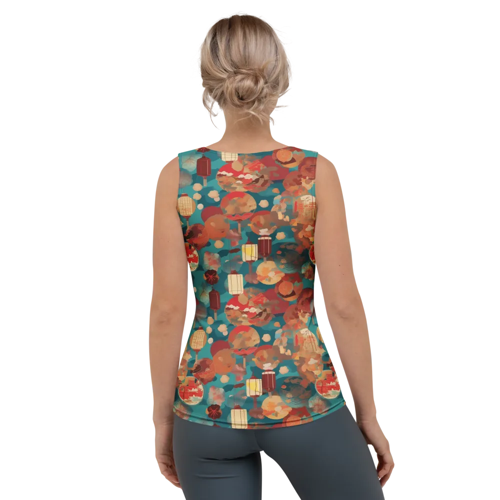 Lantern Garden on Women's Tank Top — Back