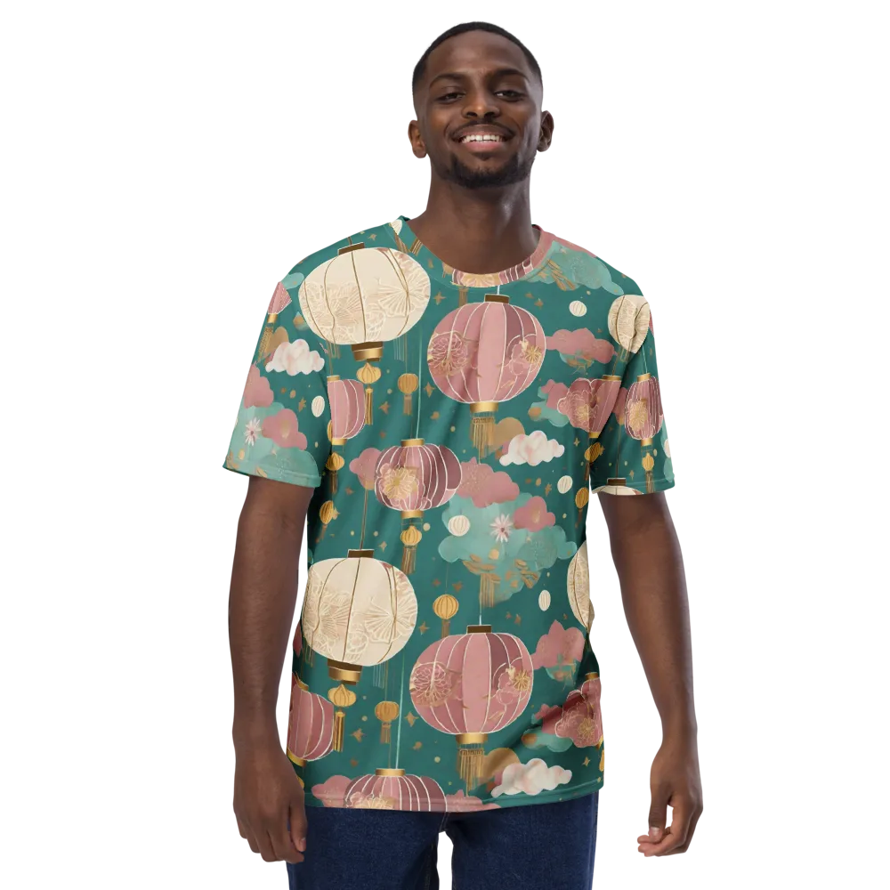 Moonlit Lantern Garden on Men's Crew Neck T-Shirt — Front