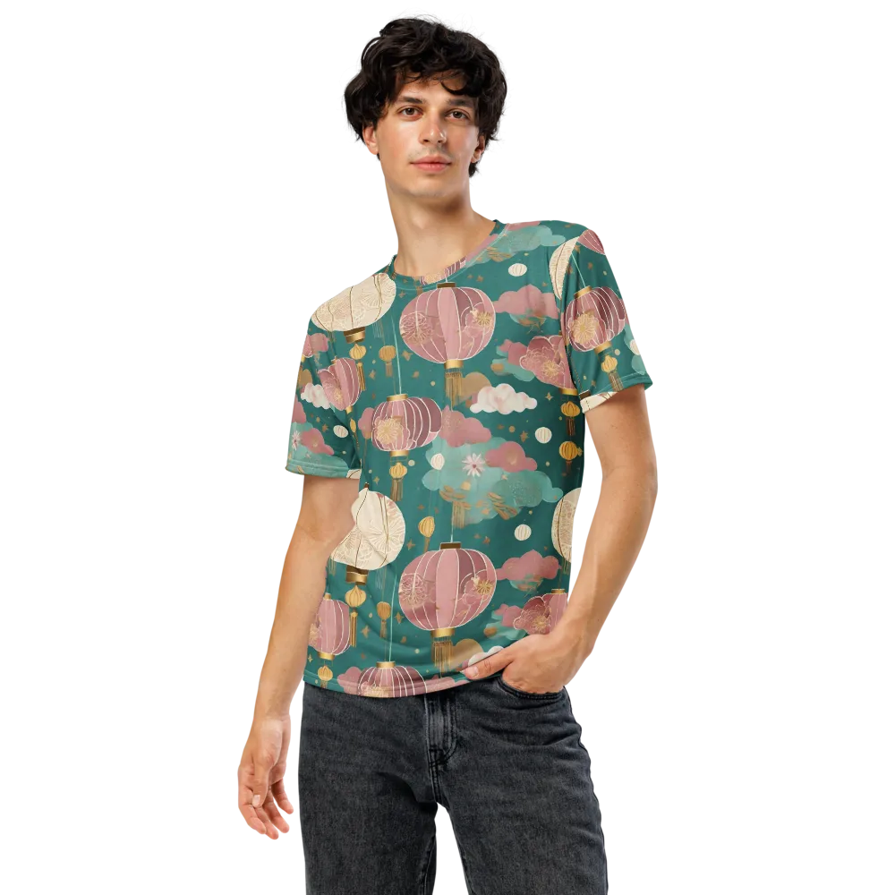Moonlit Lantern Garden on Men's Crew Neck T-Shirt — Front