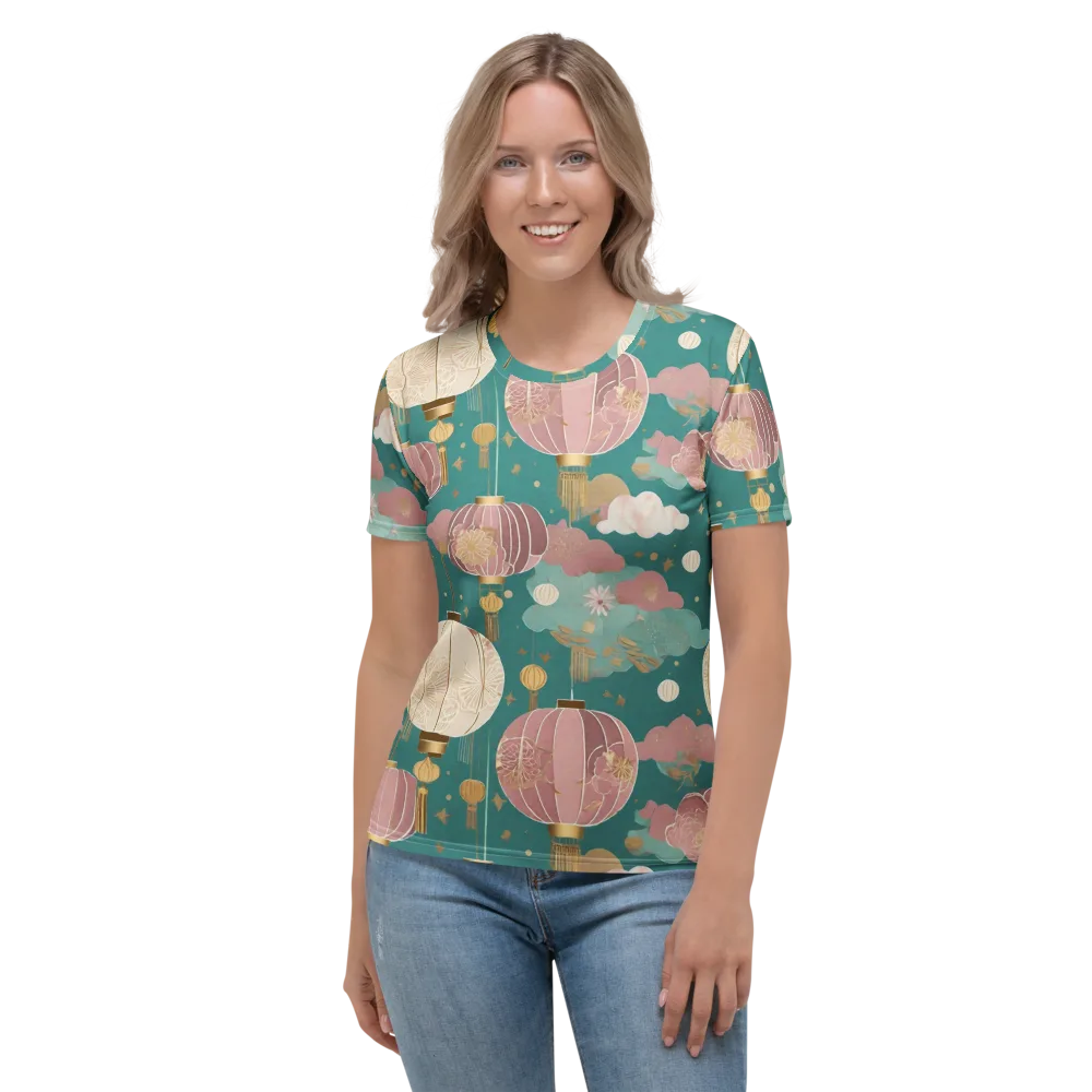 Moonlit Lantern Garden on Women's Crew Neck T-Shirt — Front