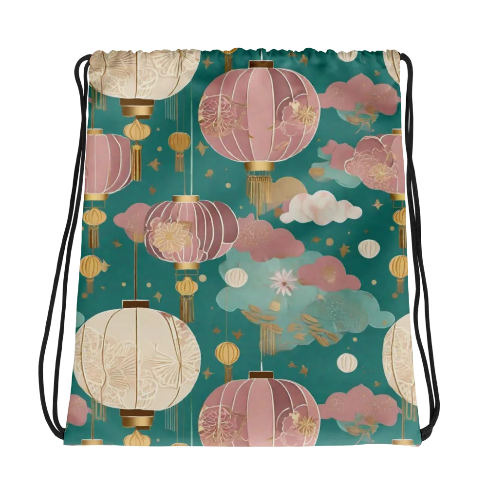 Moonlit Lantern Garden on Drawstring Bag — Photo