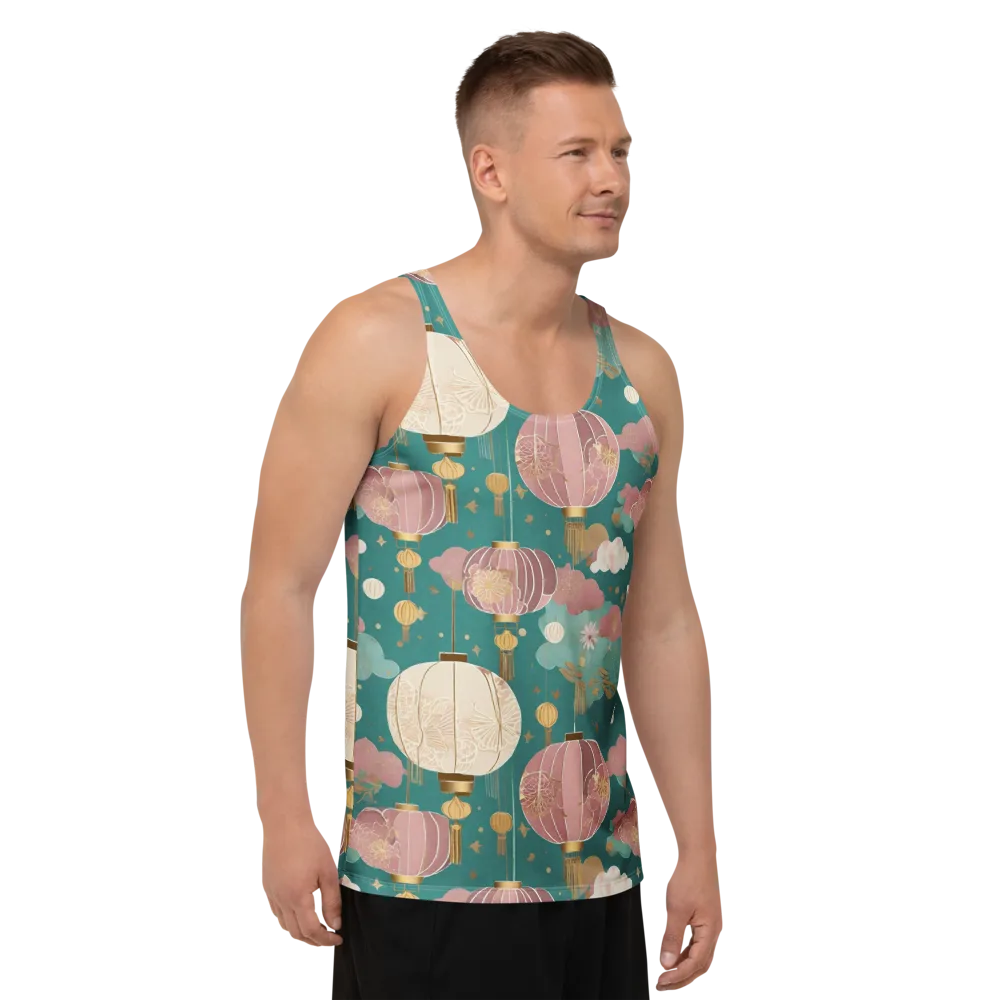 Moonlit Lantern Garden on Men's Tank Top — Right Front