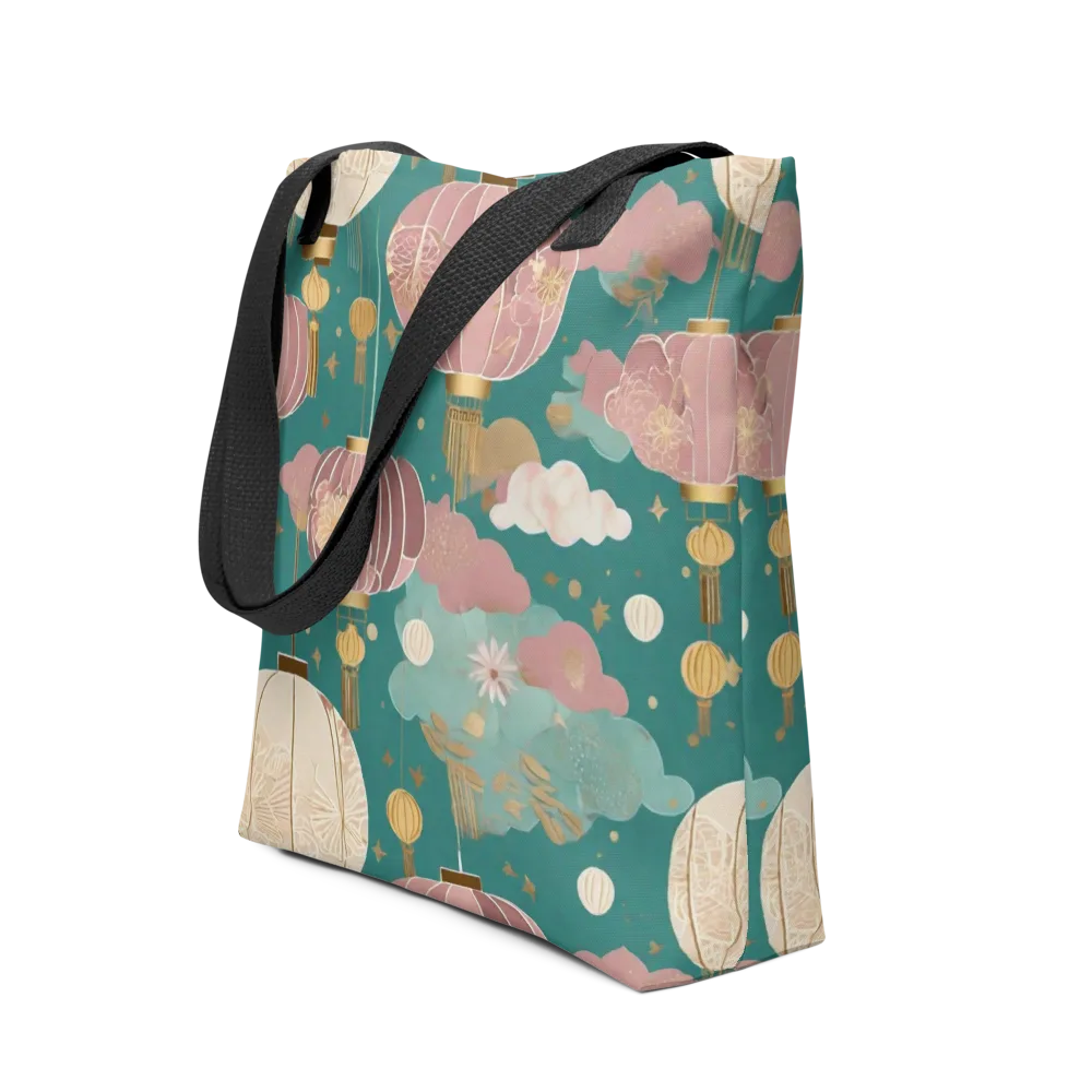 Moonlit Lantern Garden on Tote Bag — Front