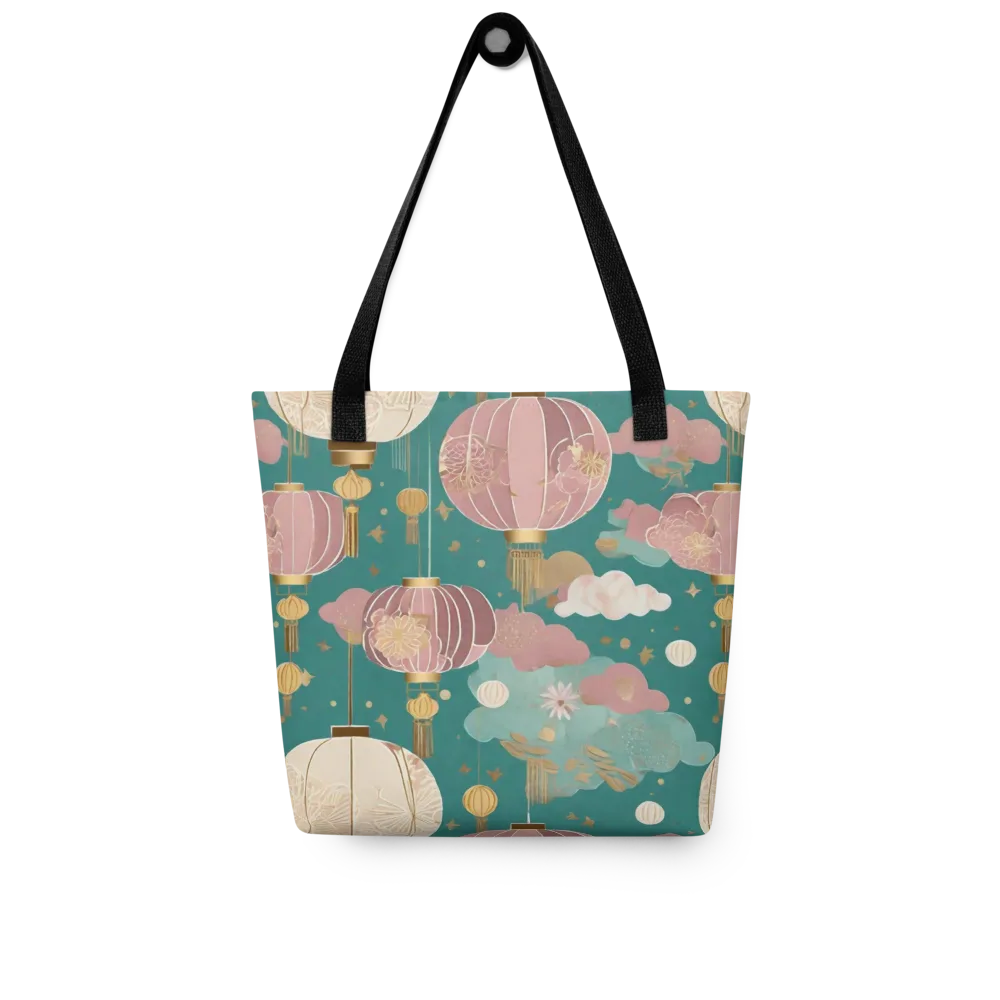 Moonlit Lantern Garden on Tote Bag — Front