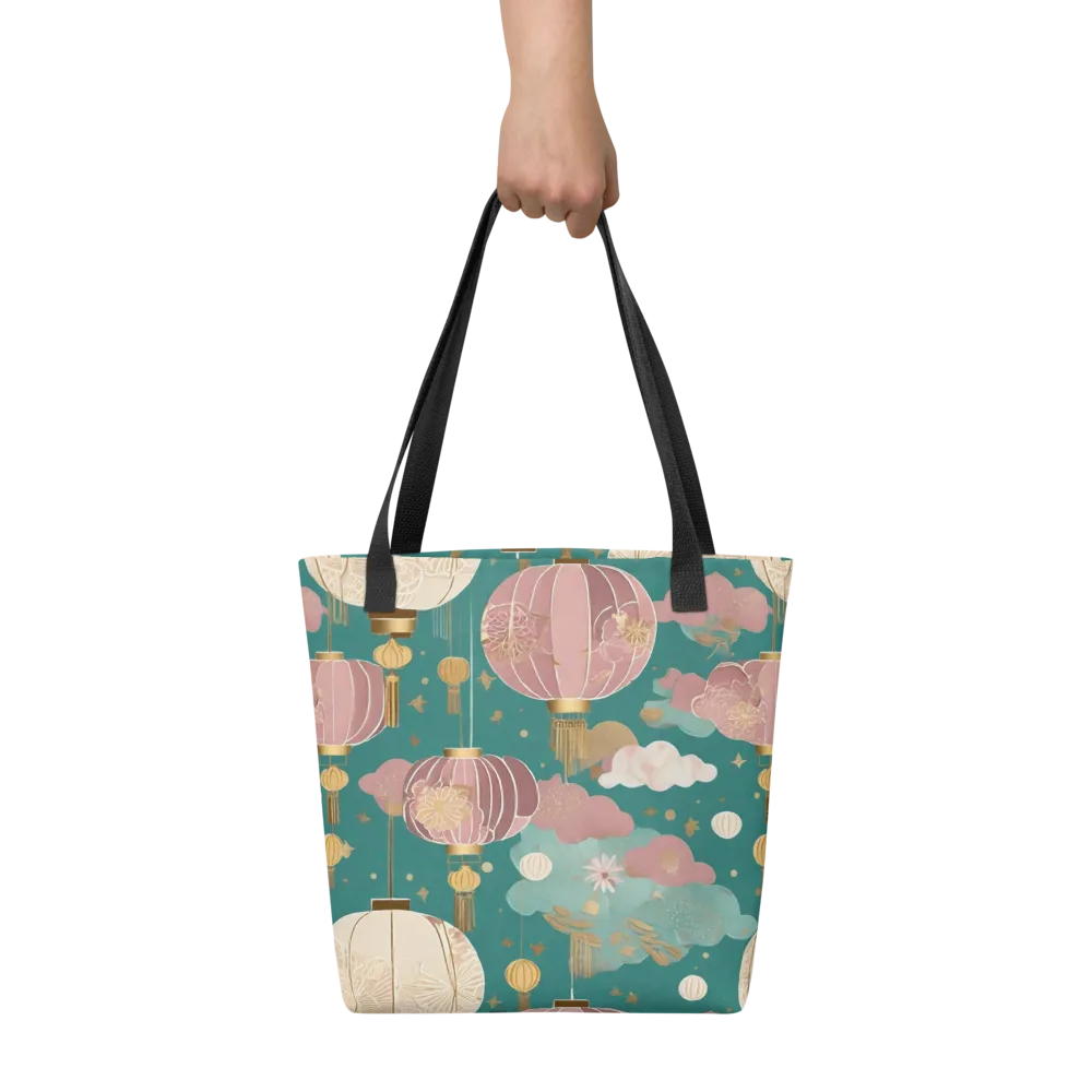 Moonlit Lantern Garden on Tote Bag — Front