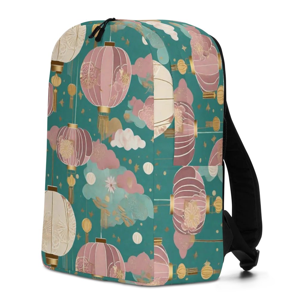 Moonlit Lantern Garden on Minimalist Backpack — Left