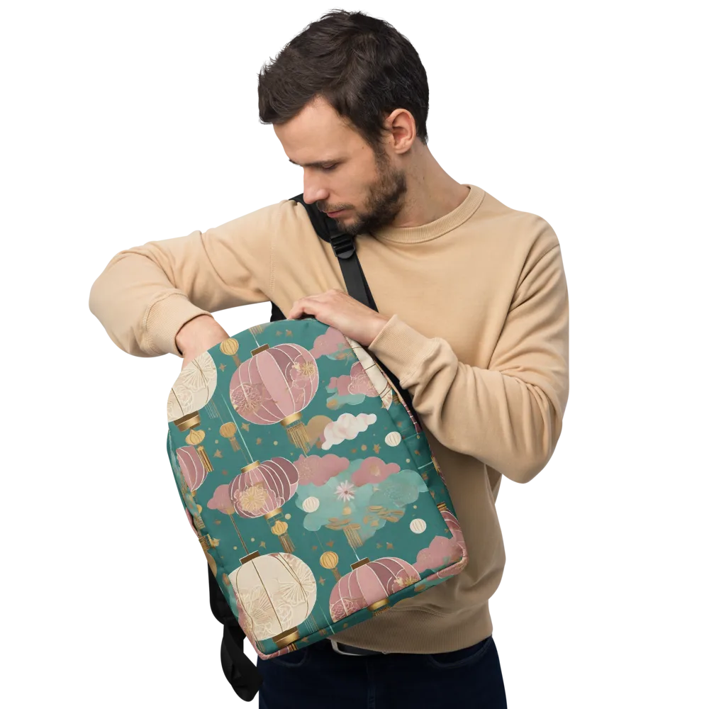 Moonlit Lantern Garden on Minimalist Backpack — Front