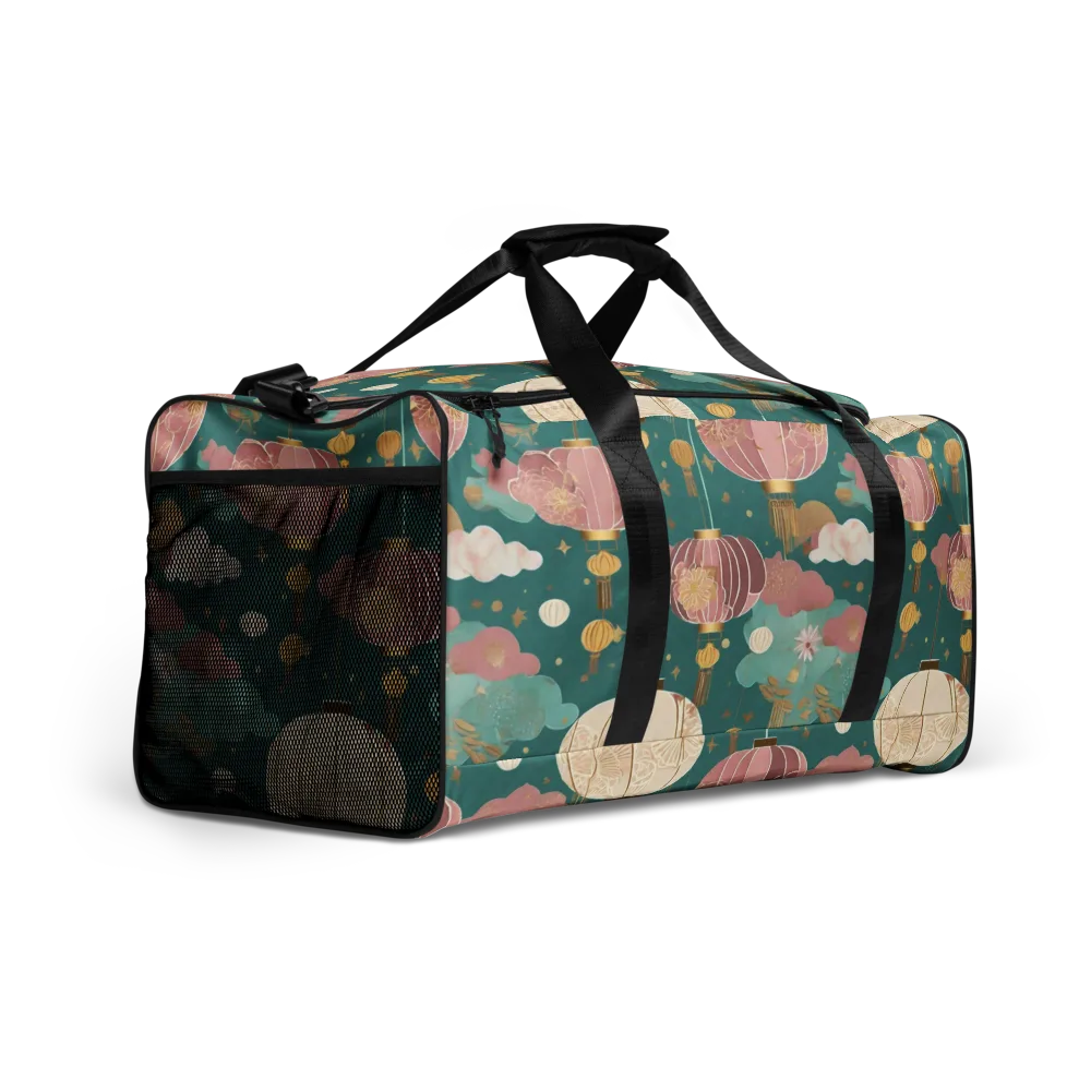 Moonlit Lantern Garden on Duffle Bag — Right Front