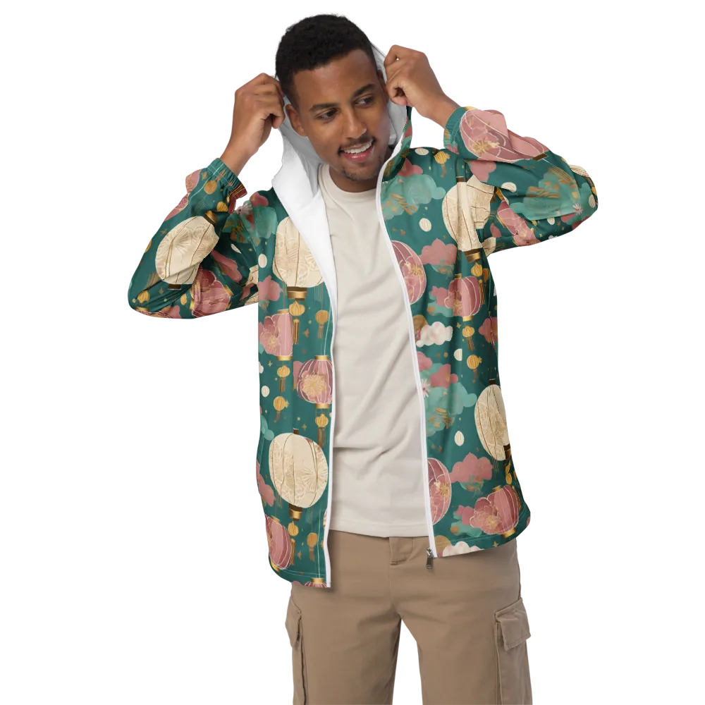 Moonlit Lantern Garden on Men's Windbreaker — Front