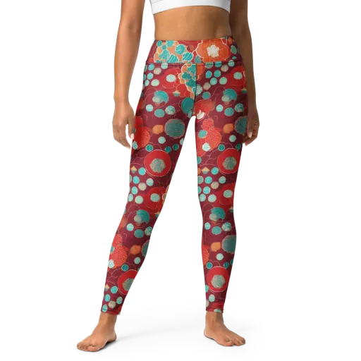 Crimson Succulent on a Yoga Leggings