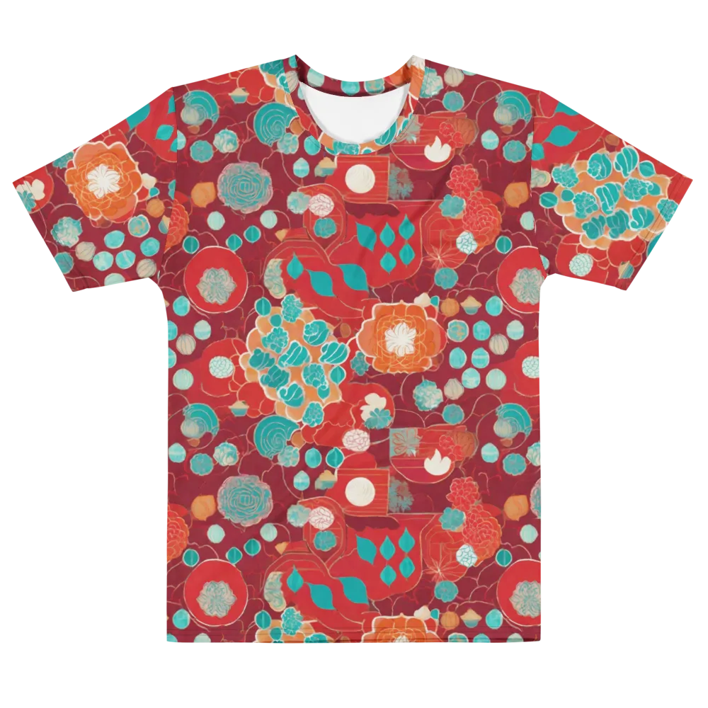 Crimson Succulent on Men's Cotton Crew Neck T-Shirt — Front