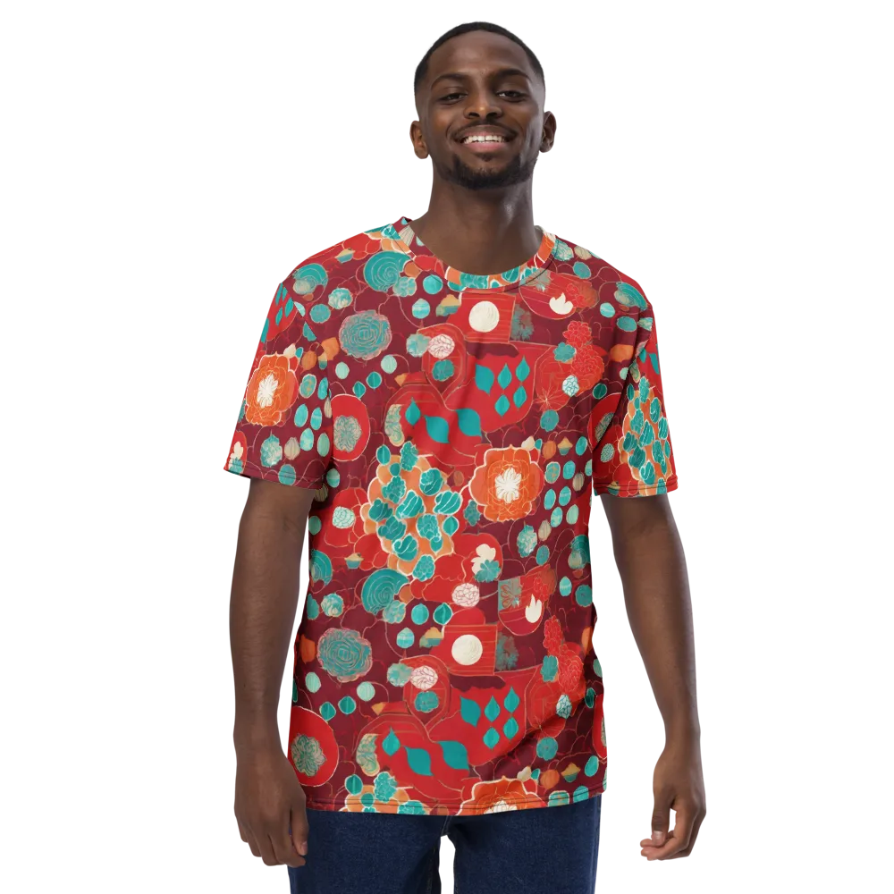 Crimson Succulent on Men's Crew Neck T-Shirt — Front