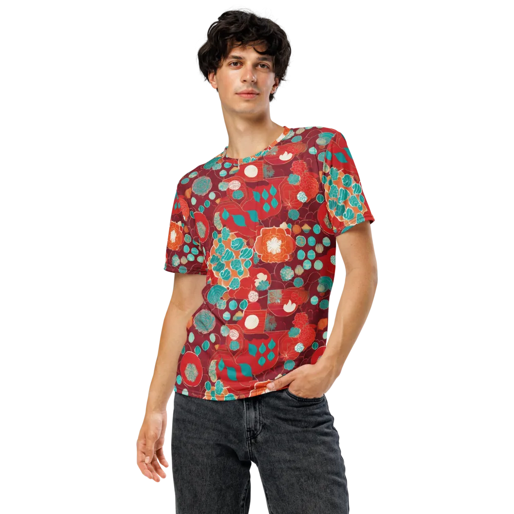 Crimson Succulent on Men's Crew Neck T-Shirt — Front