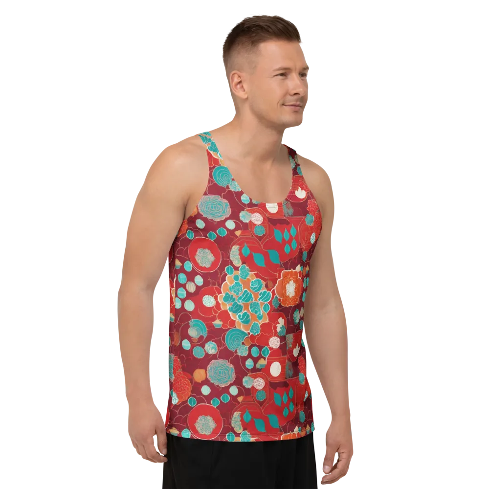 Crimson Succulent on Men's Tank Top — Right Front