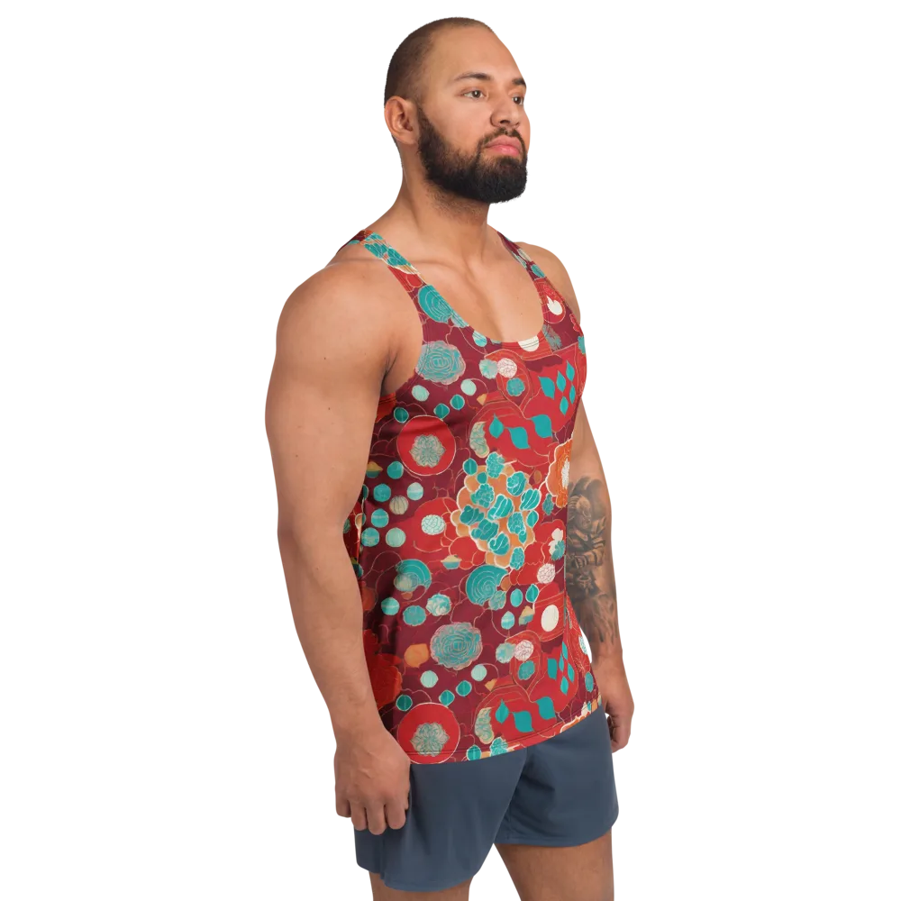 Crimson Succulent on Men's Tank Top — Right Front