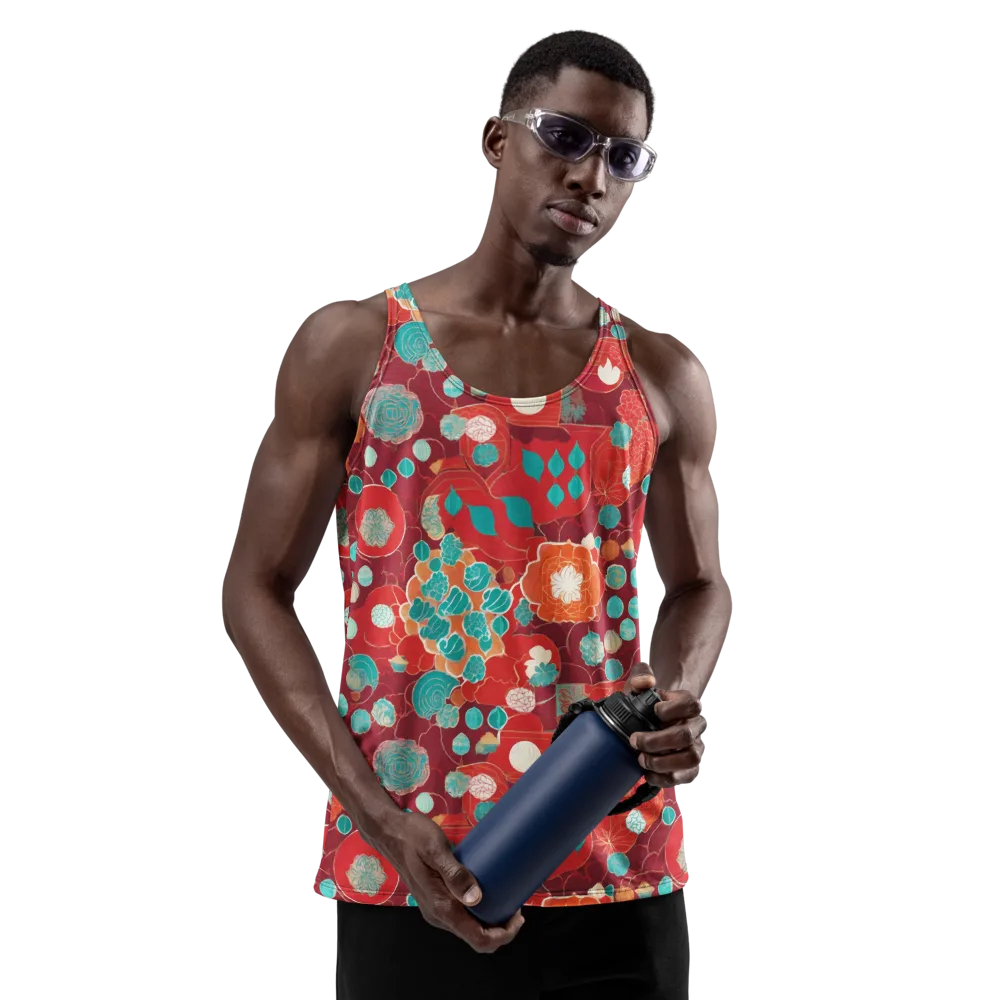 Crimson Succulent on Men's Tank Top — Front
