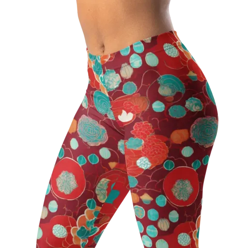 Crimson Succulent on a Leggings