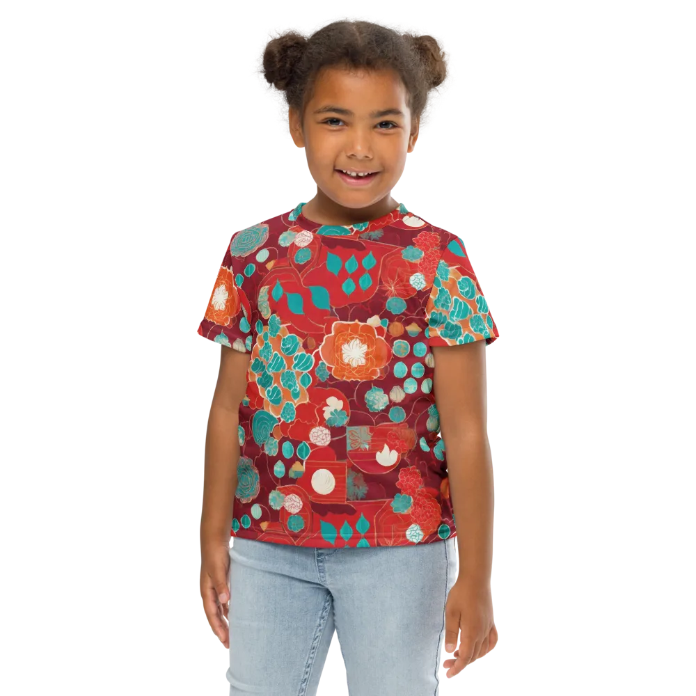 Crimson Succulent on Kids Crew Neck T-Shirt — Front